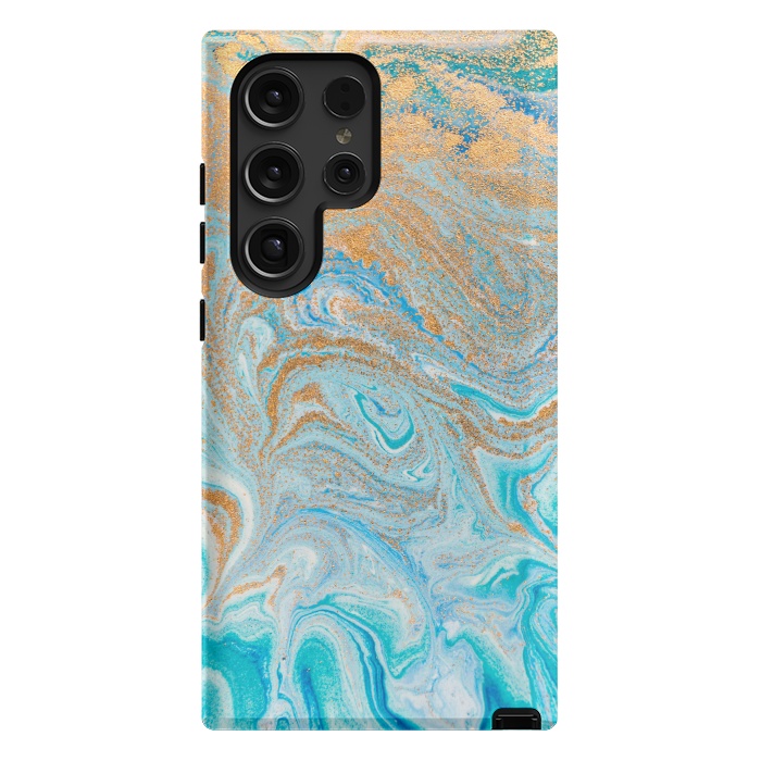 Galaxy S24 Ultra StrongFit Blue Marbling Artwork by ArtsCase