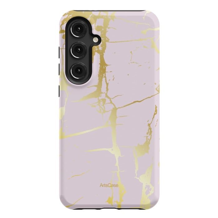 Galaxy S24 Plus StrongFit Marble Gold Grunge by ArtsCase