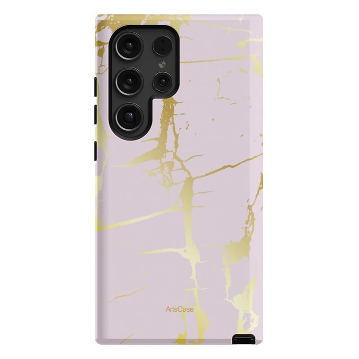 Galaxy S24 Ultra StrongFit Marble Gold Grunge by ArtsCase
