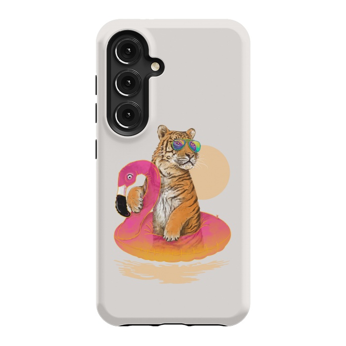 Galaxy S24 StrongFit Chillin Flamingo Tiger by 38 Sunsets