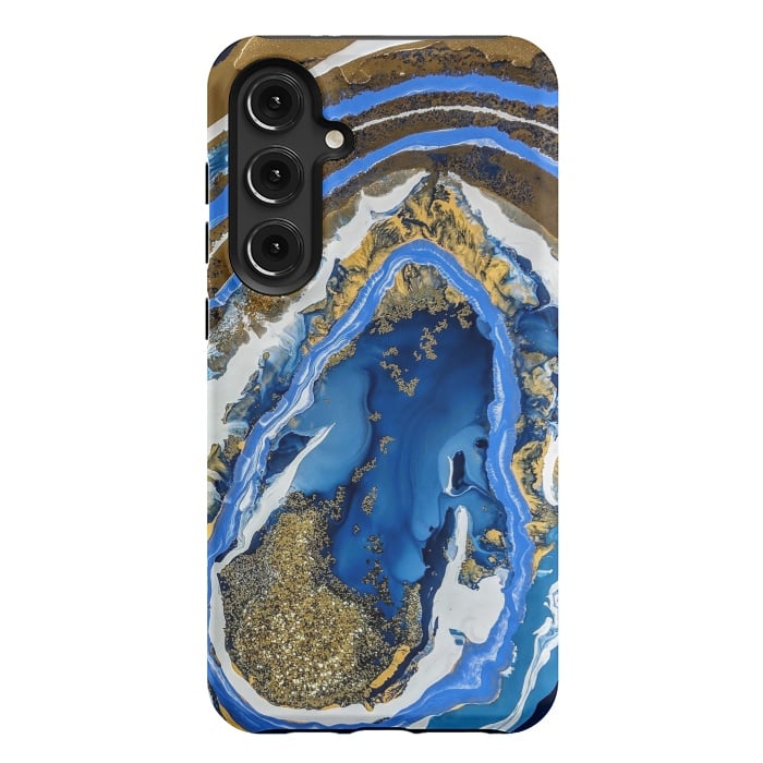 Galaxy S24 Plus StrongFit Gold and blue geode  by Winston