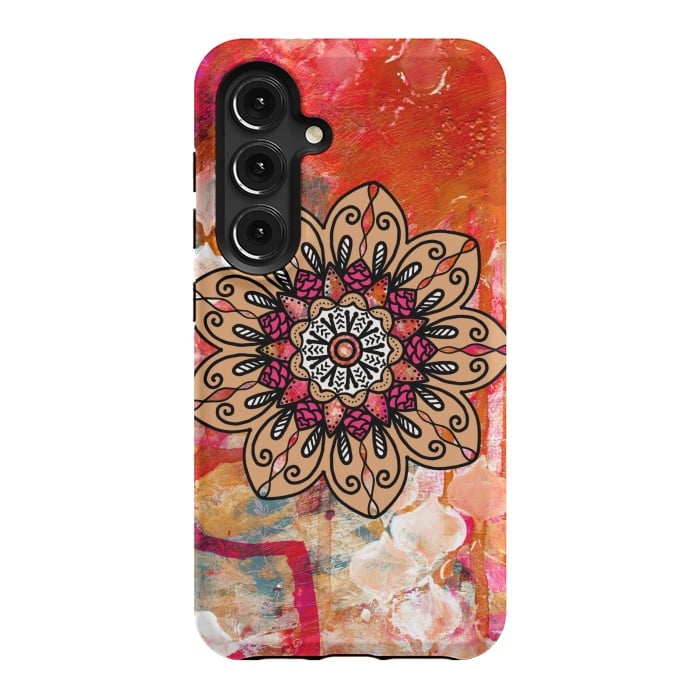 Galaxy S24 StrongFit Red mandala  by Winston