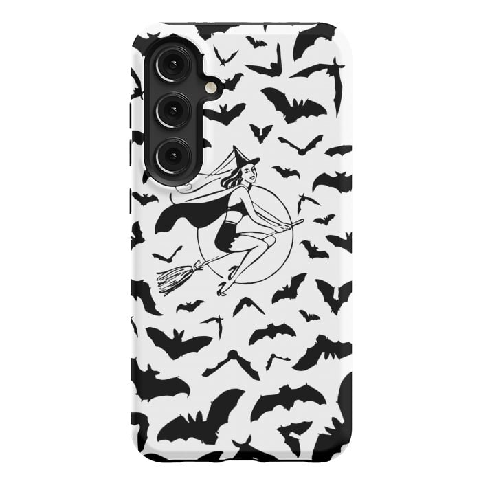 Galaxy S24 Plus StrongFit Witch and flying bats vintage illustration by Oana 