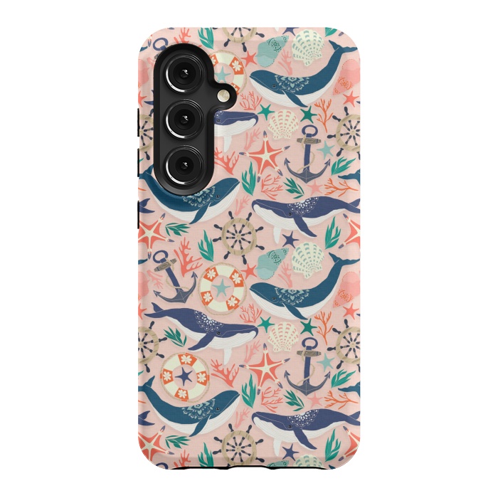 Galaxy S24 StrongFit Whale Song on Coral Blush by Tangerine-Tane