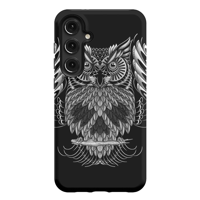 Galaxy S24 Plus StrongFit Owl Skull Ornate (Dark) by Afif Quilimo