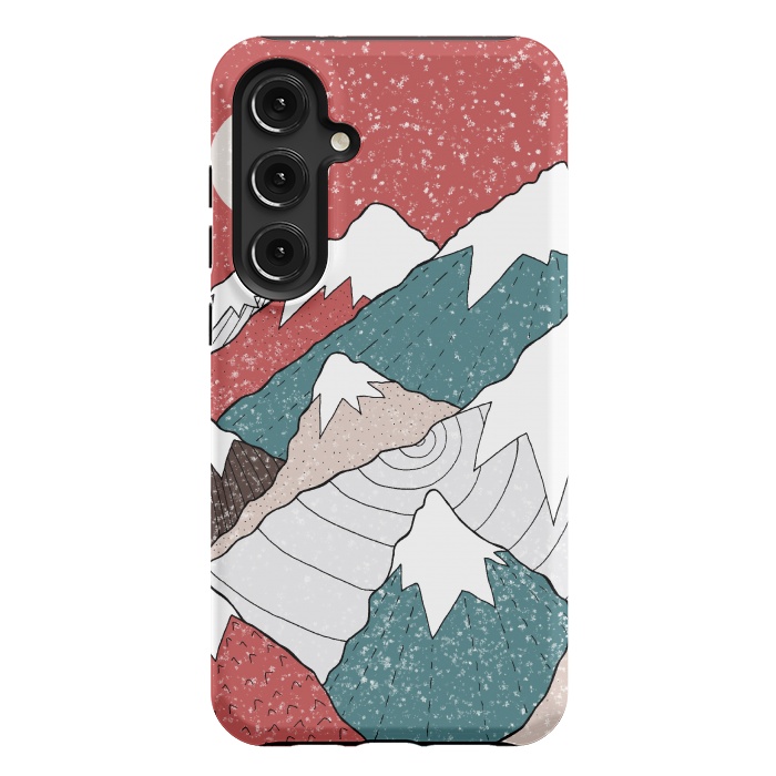 Galaxy S24 Plus StrongFit The winter snow peaks by Steve Wade (Swade)