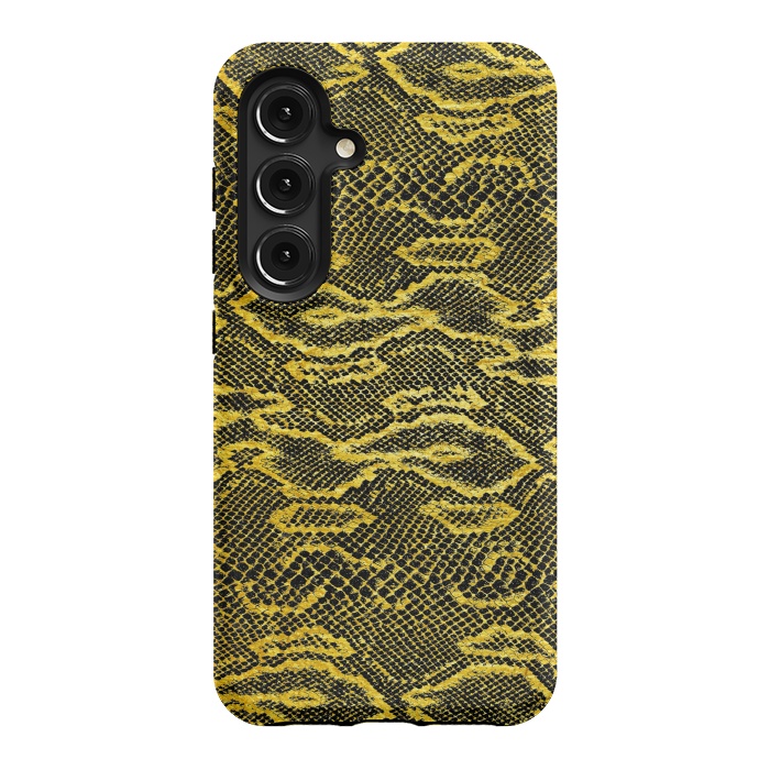 Galaxy S24 StrongFit Black and Gold Snake Skin I by Art Design Works