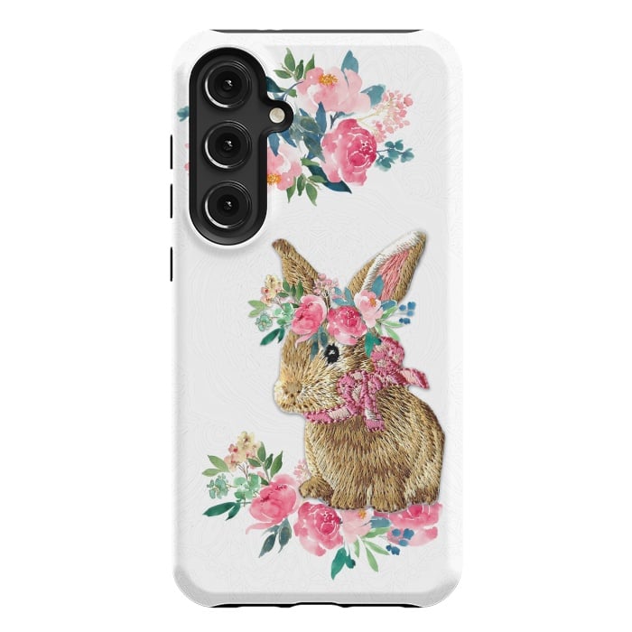 Galaxy S24 Plus StrongFit Flower Friends Bunny Lace by Monika Strigel