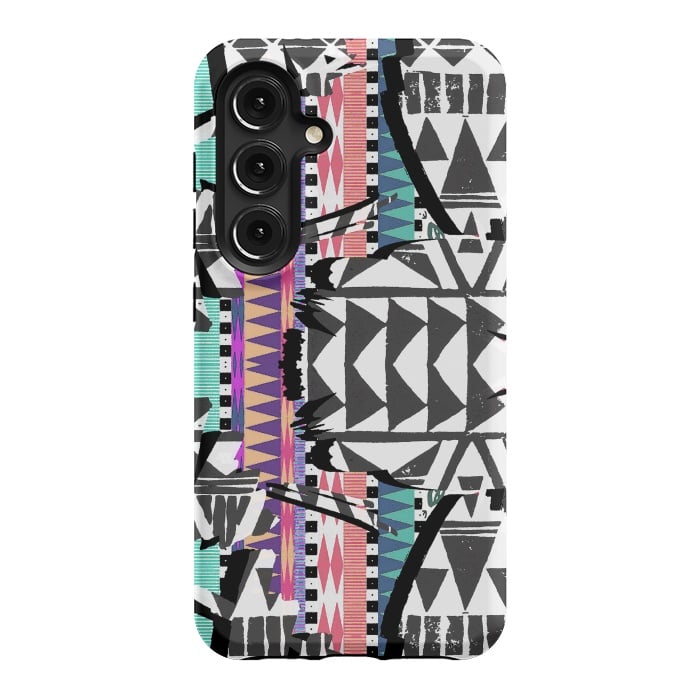 Galaxy S24 StrongFit Colourful African inspired ethnic print by Oana 