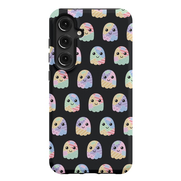 Galaxy S24 Plus StrongFit Patchwork ghost pattern by Laura Nagel