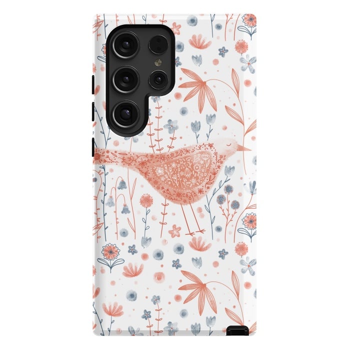 Galaxy S24 Ultra StrongFit Apricot Bird by Nic Squirrell