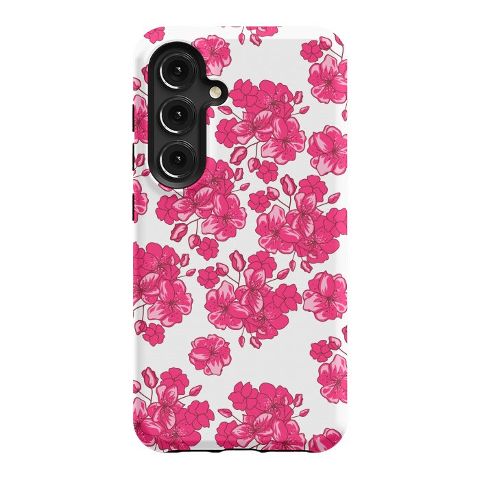 Galaxy S24 StrongFit pink floral print 2 by MALLIKA