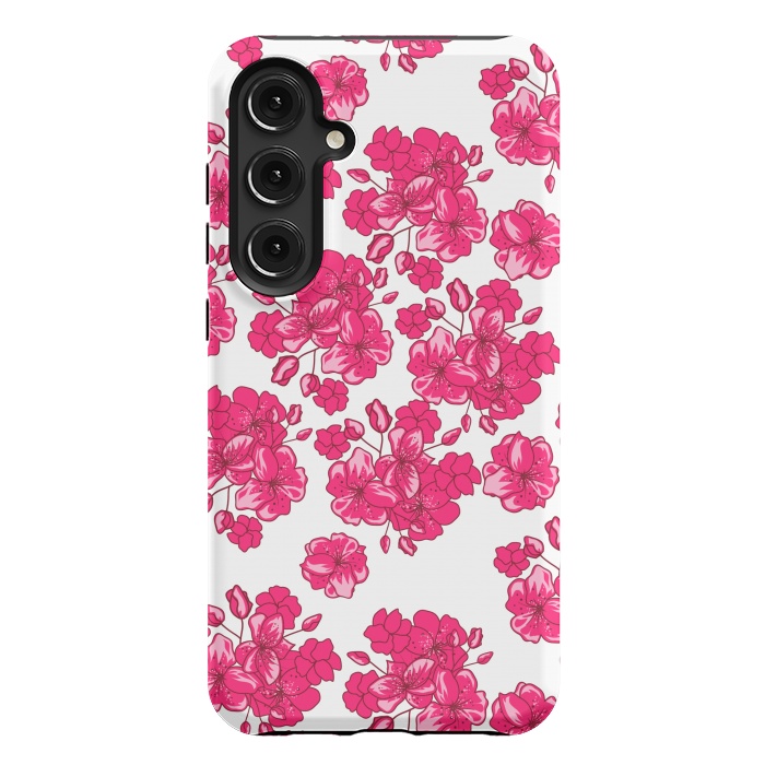 Galaxy S24 Plus StrongFit pink floral print 2 by MALLIKA