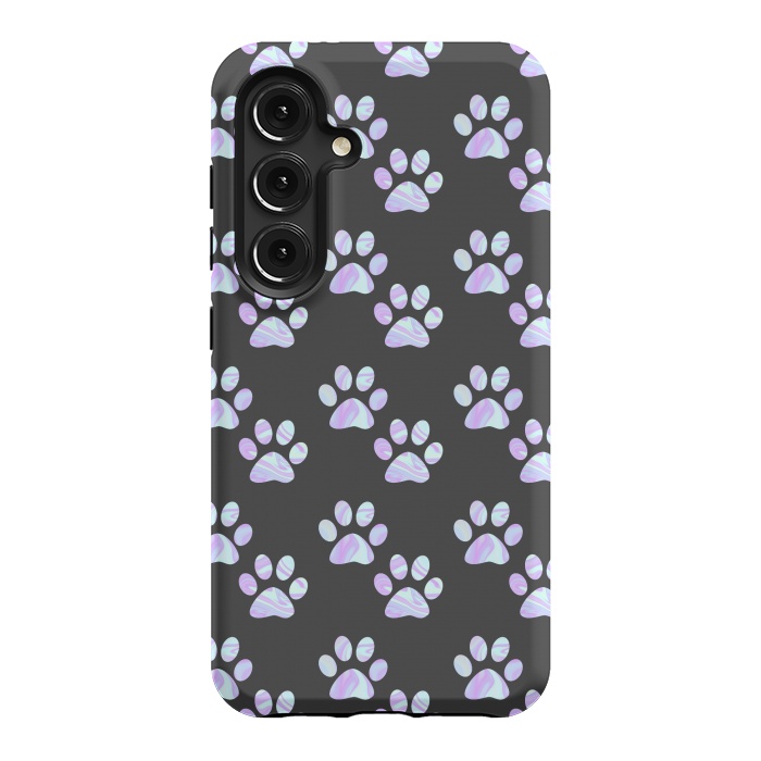 Galaxy S24 StrongFit Pastel Paw Prints Pattern by Julie Erin Designs