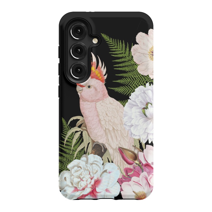 Galaxy S24 StrongFit Vintage Cockatoo in Flower Jungle by  Utart