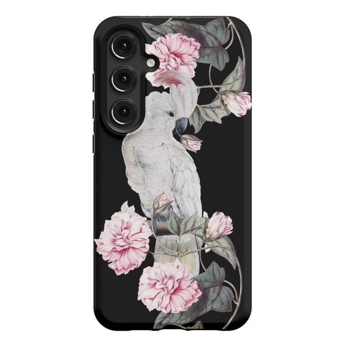 Galaxy S24 Plus StrongFit Nostalgic White Cockatoo With Pink Flowers by  Utart