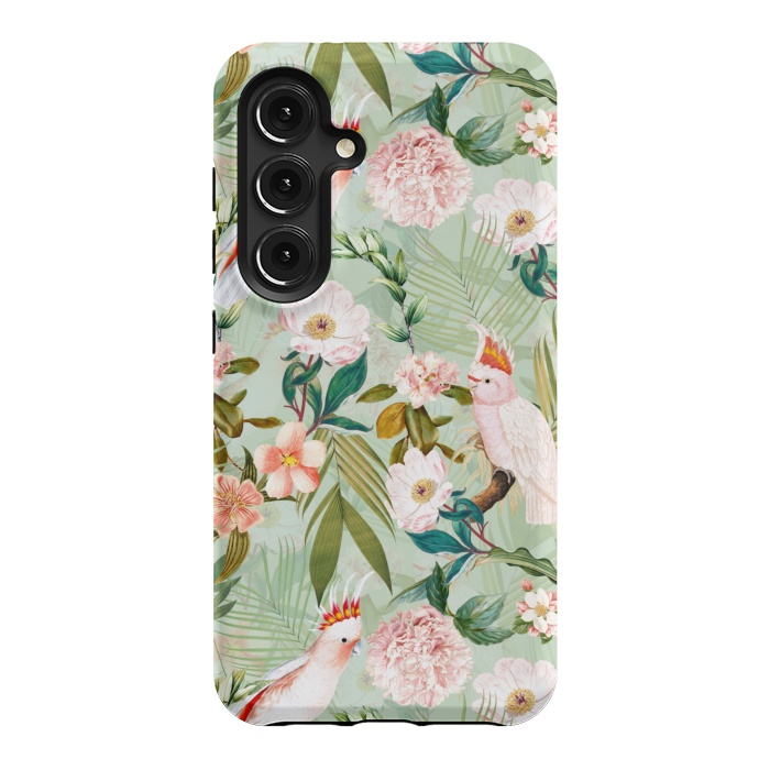 Galaxy S24 StrongFit Vintage Cockatoos Flowers Jungle by  Utart