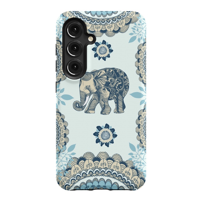 Galaxy S24 StrongFit Elephant Blue by Rose Halsey