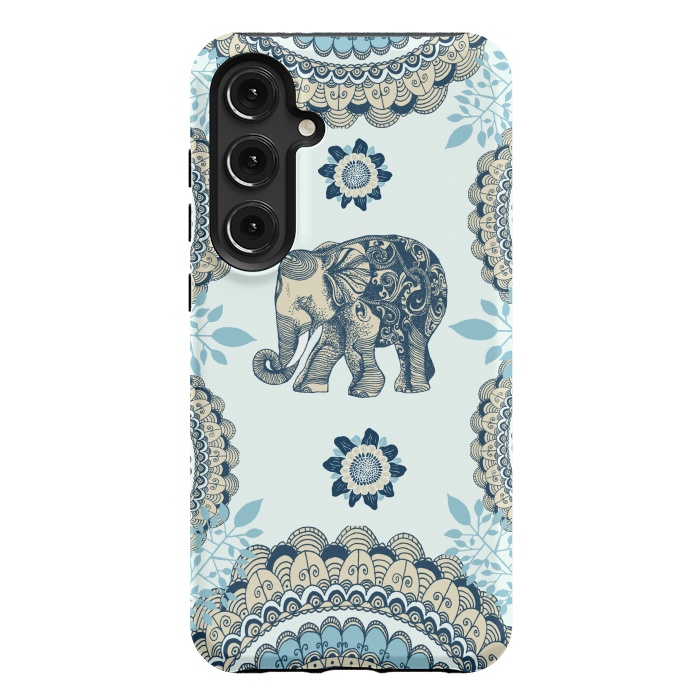 Galaxy S24 Plus StrongFit Elephant Blue by Rose Halsey