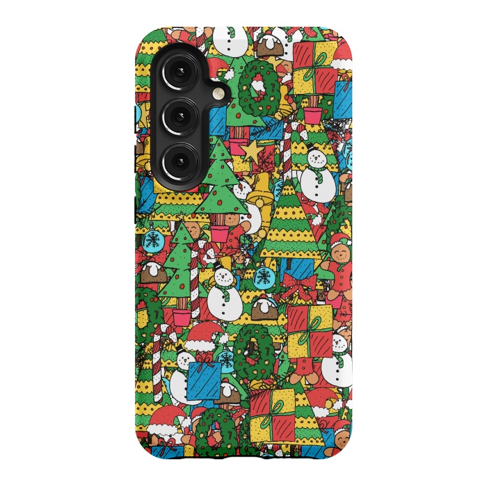 Galaxy S24 StrongFit Merry Christmas pattern by Steve Wade (Swade)