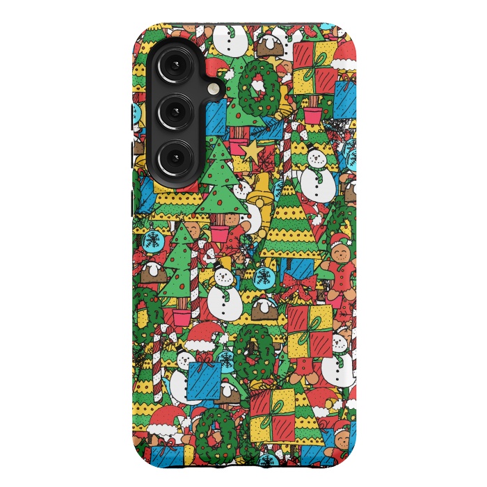 Galaxy S24 Plus StrongFit Merry Christmas pattern by Steve Wade (Swade)