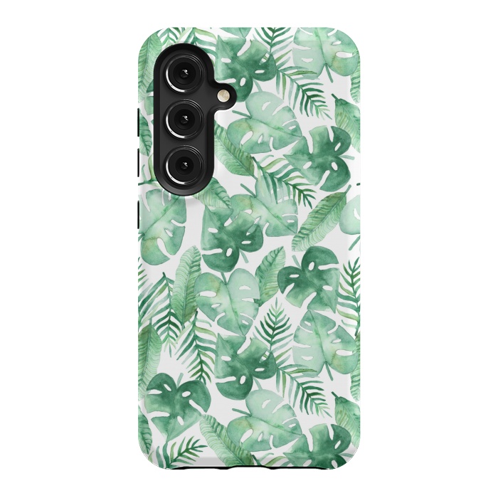Galaxy S24 StrongFit Tropical Jungle on White by Tangerine-Tane