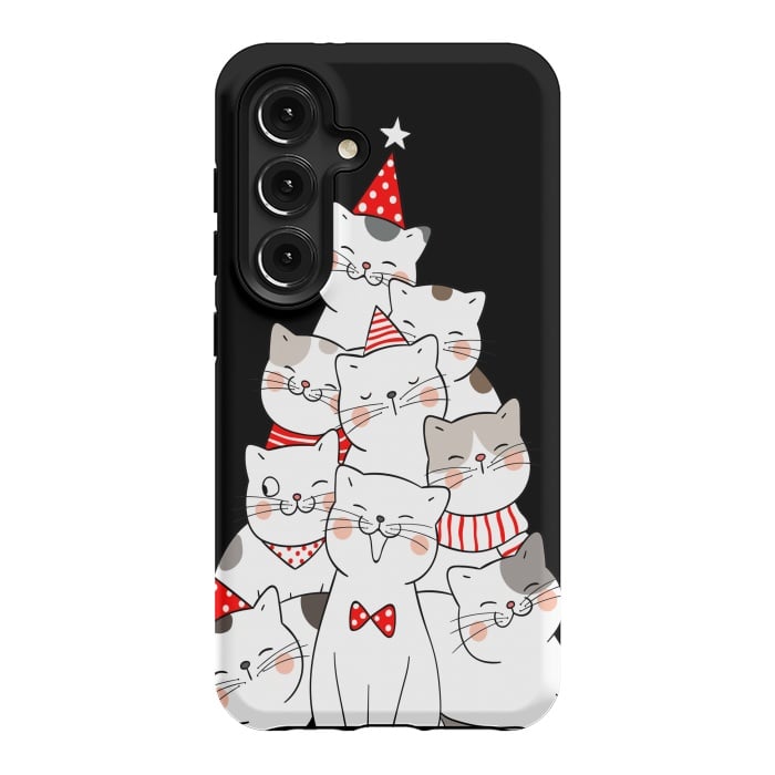 Galaxy S24 StrongFit christmas cats by haroulita