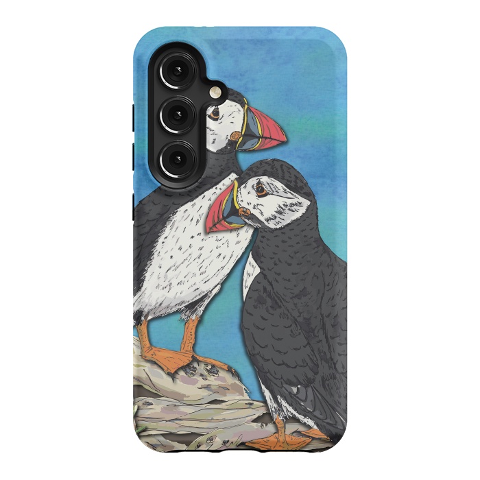Galaxy S24 StrongFit Puffin Perfection by Lotti Brown