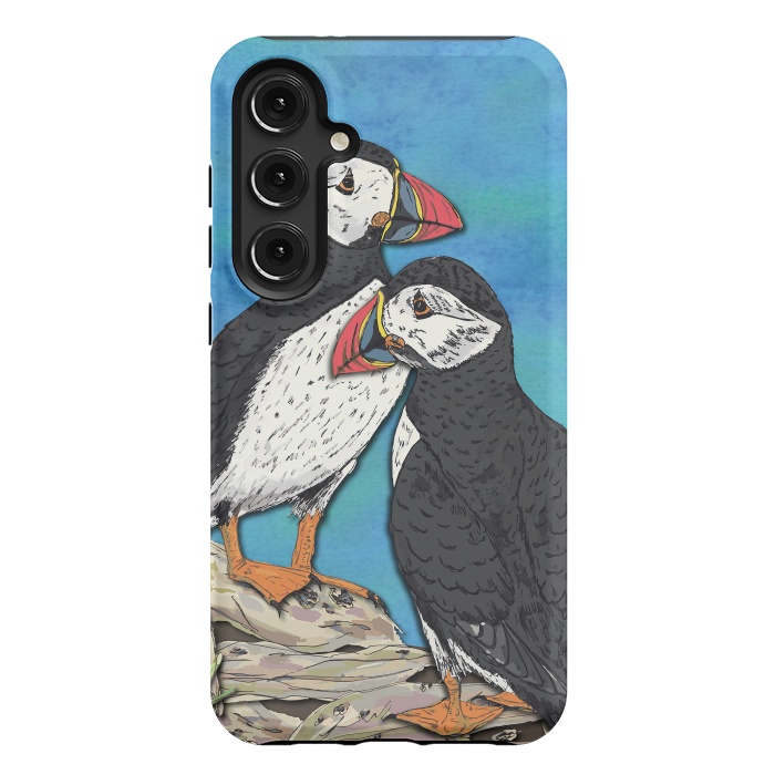 Galaxy S24 Plus StrongFit Puffin Perfection by Lotti Brown