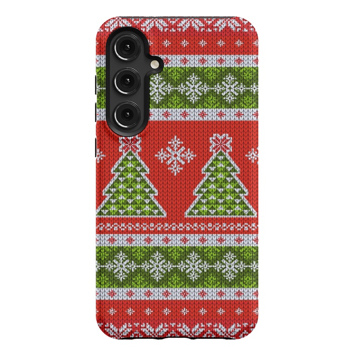Galaxy S24 Plus StrongFit Ugly christmas sweater pattern  by Winston