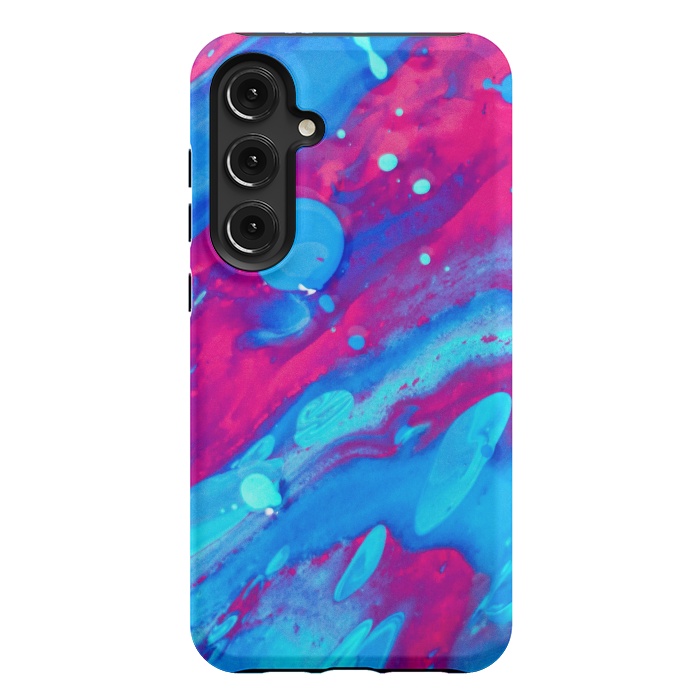 Galaxy S24 Plus StrongFit Pink and blue abstract painting  by Winston
