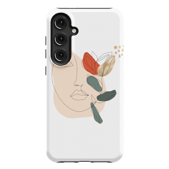 Galaxy S24 Plus StrongFit Lineart Face Floral  by DaDo ART