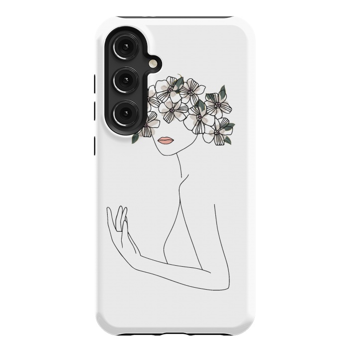 Galaxy S24 Plus StrongFit Lineart - Nymph Girl Floral by DaDo ART