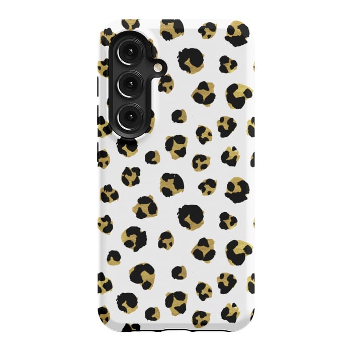 Galaxy S24 StrongFit Leopard. Black and gold by Julia Badeeva