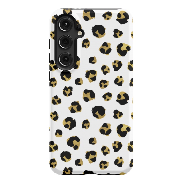 Galaxy S24 Plus StrongFit Leopard. Black and gold by Julia Badeeva