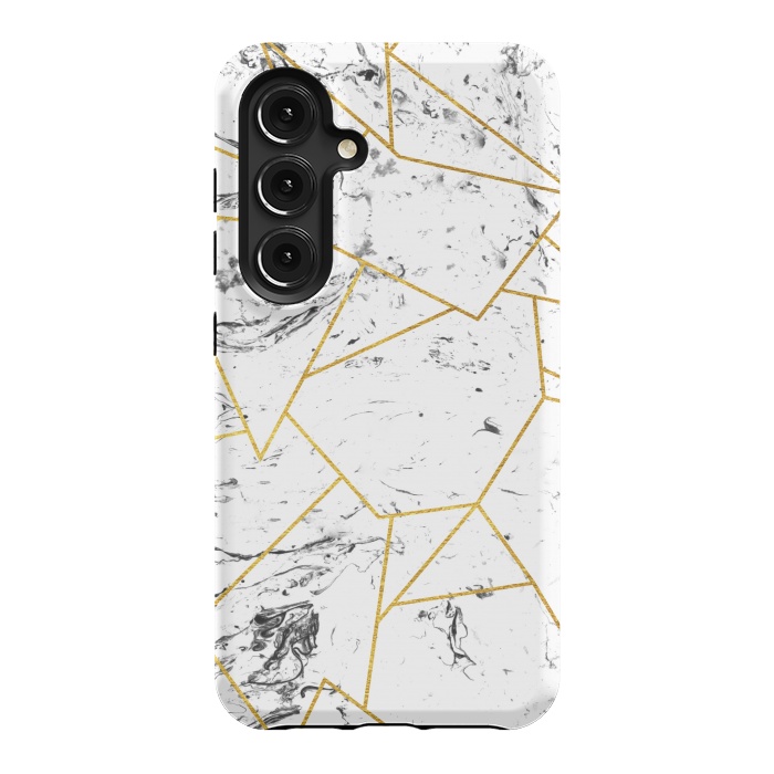 Galaxy S24 StrongFit White marble and gold frame by Julia Badeeva