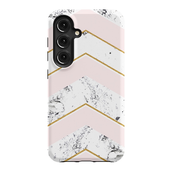 Galaxy S24 StrongFit Marble. Pink and gold by Julia Badeeva