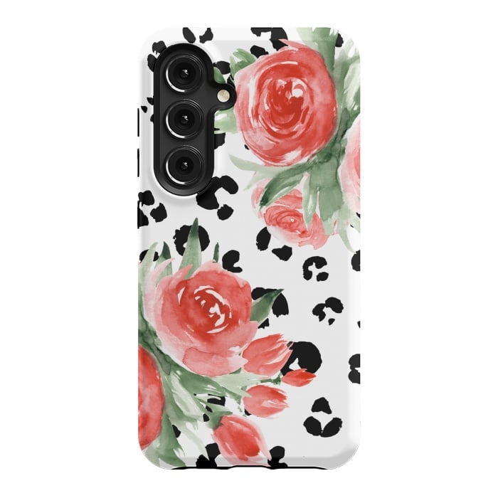 Galaxy S24 StrongFit Roses and leopard by Julia Badeeva