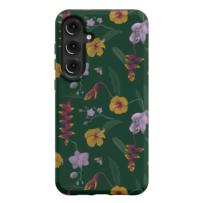 Galaxy S24 Plus StrongFit Heliconia & Hibiscus by Tishya Oedit