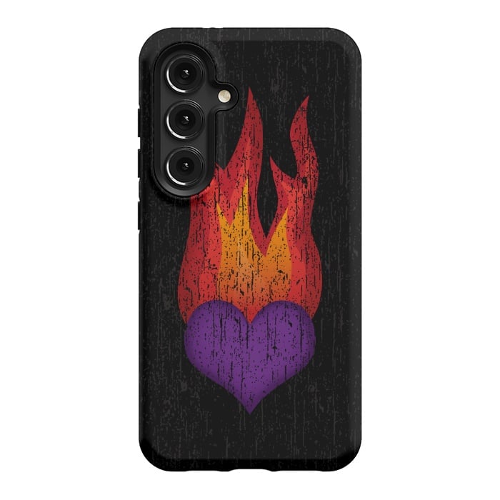 Galaxy S24 StrongFit Heart on Fire by Majoih