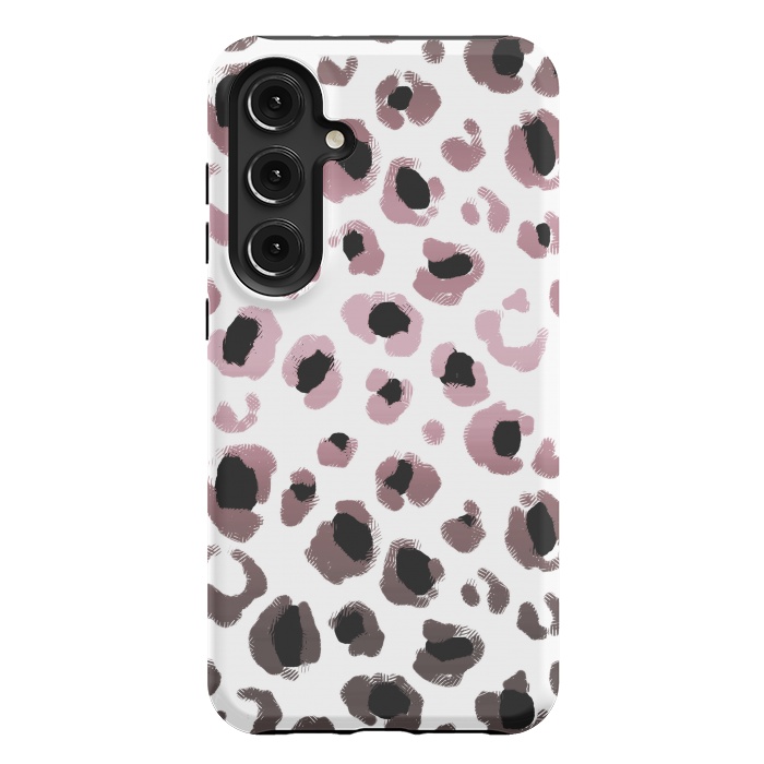 Galaxy S24 Plus StrongFit Pink brown leopard print spots by Oana 