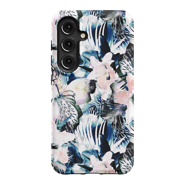 Galaxy S24 StrongFit Jungle leaves and flowers by Oana 