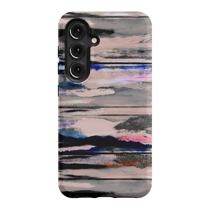 Galaxy S24 StrongFit Mountain landscape brushed painted pattern by Oana 