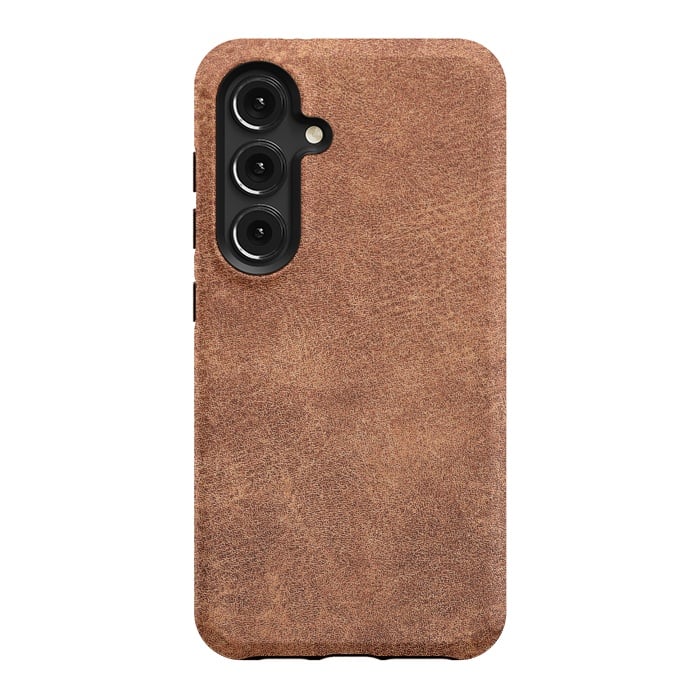Galaxy S24 StrongFit Brown leather texture  by Winston