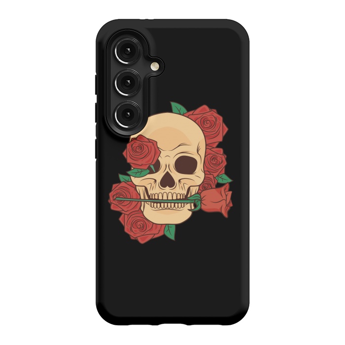 Galaxy S24 StrongFit RED ROSE SKULL BABY by MALLIKA