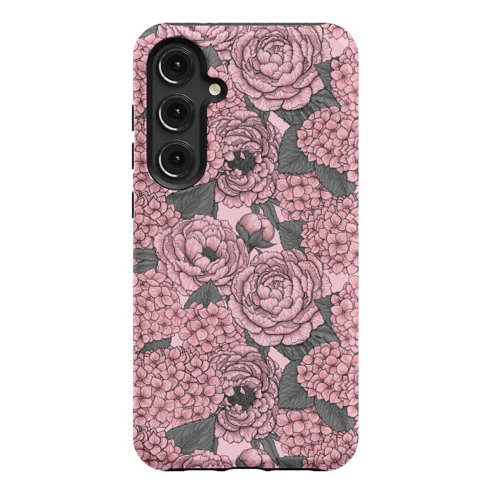 Galaxy S24 Plus StrongFit Peony and hydrangea in pink by Katerina Kirilova