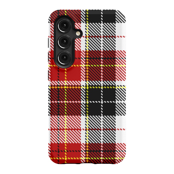 Galaxy S24 StrongFit RED AND  BLACK CHECKS by MALLIKA