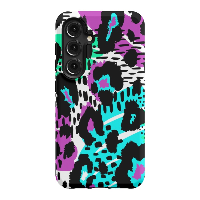 Galaxy S24 StrongFit PURPLE TEAL ANIMAL PRINT by haroulita