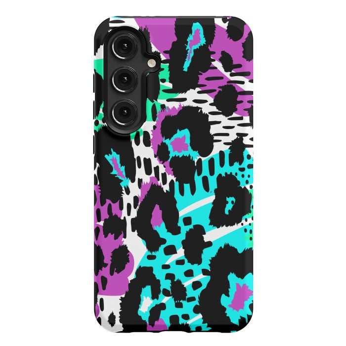 Galaxy S24 Plus StrongFit PURPLE TEAL ANIMAL PRINT by haroulita