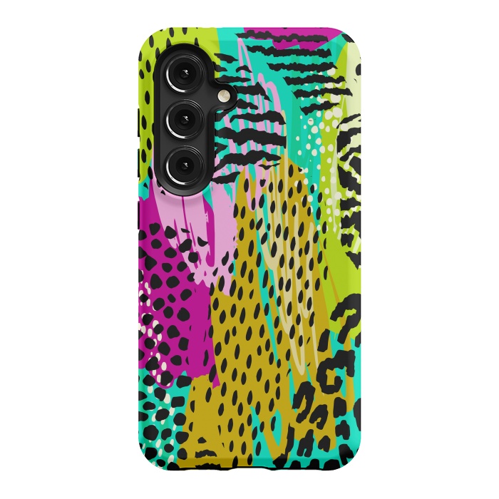 Galaxy S24 StrongFit colorful abstract animal print by haroulita